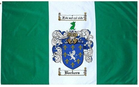 Barkers family crest coat of arms flag