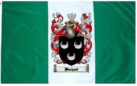 Barquet family crest coat of arms flag