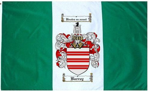Barrey family crest coat of arms flag