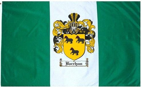 Barrham family crest coat of arms flag