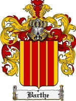 Barthe coat of arms family crest download