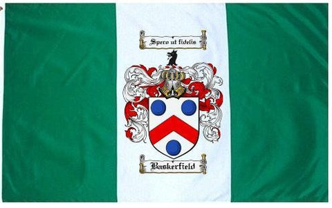 Baskerfield family crest coat of arms flag