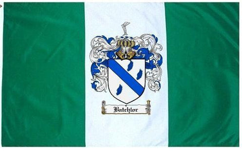 Batchlor family crest coat of arms flag