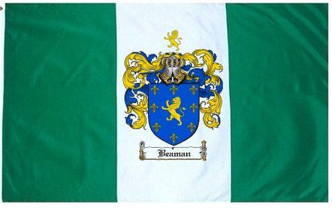 Beaman family crest coat of arms flag