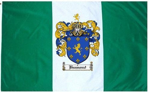 Beamond family crest coat of arms flag