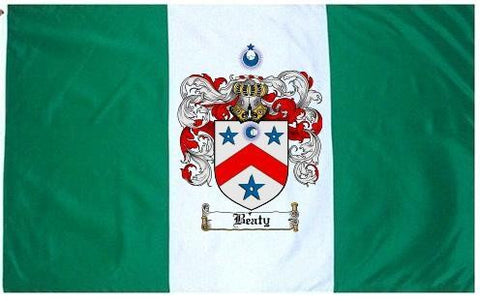 Beaty family crest coat of arms flag