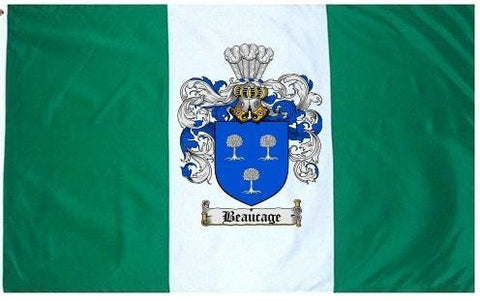 Beaucage family crest coat of arms flag