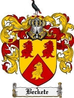 Beckete coat of arms family crest download