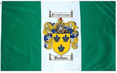 Beedham family crest coat of arms flag