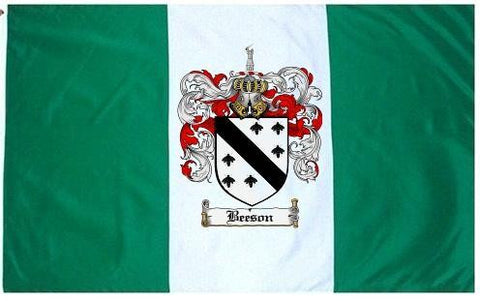 Beeson family crest coat of arms flag