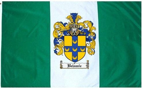 Belamie family crest coat of arms flag