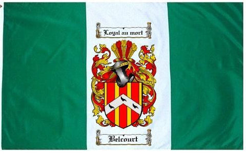 Belcourt family crest coat of arms flag