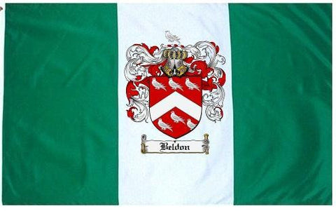 Beldon family crest coat of arms flag