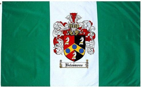 Belessone family crest coat of arms flag