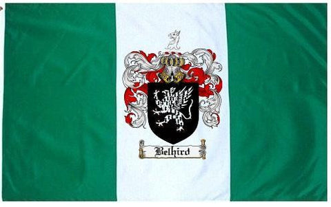 Belhird family crest coat of arms flag