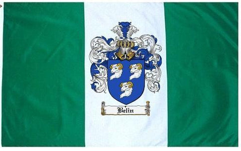 Belin family crest coat of arms flag