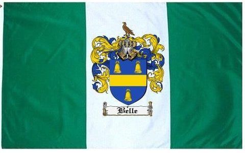 Belle family crest coat of arms flag