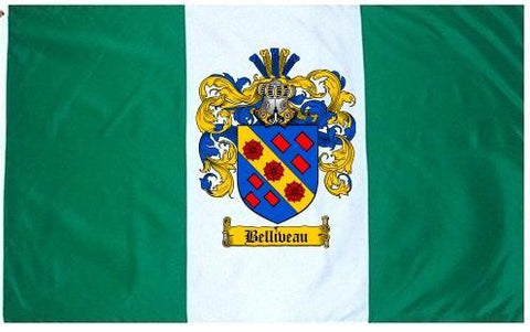 Belliveau family crest coat of arms flag