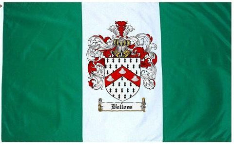 Belloes family crest coat of arms flag