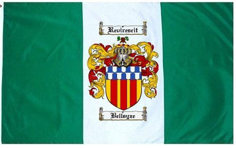 Bellsyze family crest coat of arms flag