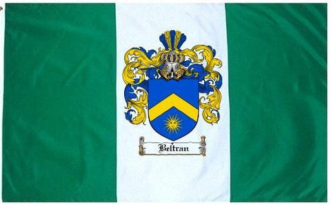 Beltran family crest coat of arms flag