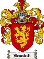 Benedetti coat of arms family crest download