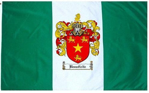 Benedicite family crest coat of arms flag