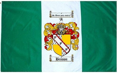 Benson family crest coat of arms flag