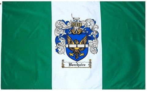 Berchaire family crest coat of arms flag