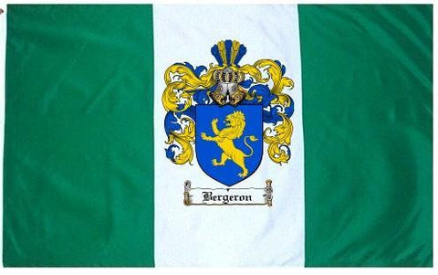 Bergeron family crest coat of arms flag