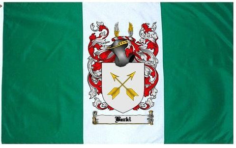 Berki family crest coat of arms flag