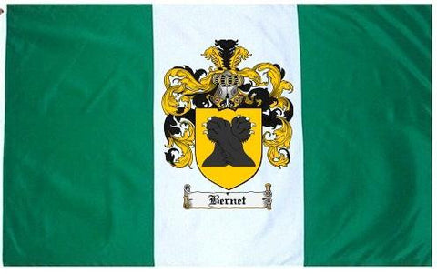 Bernet family crest coat of arms flag