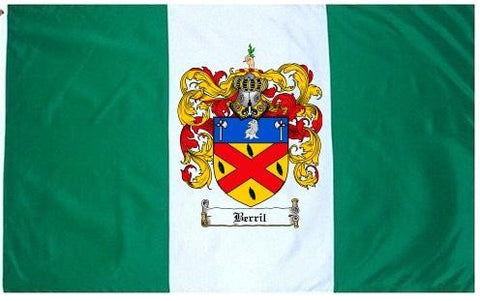 Berril family crest coat of arms flag