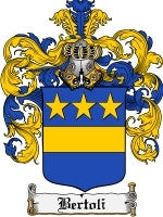 Bertoli coat of arms family crest download