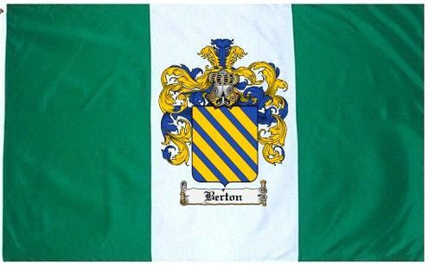 Berton family crest coat of arms flag