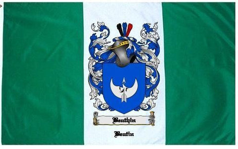 Beuthin family crest coat of arms flag