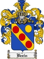 Bezin coat of arms family crest download