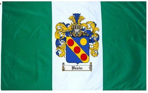 Bezin family crest coat of arms flag