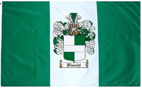 Bianchi family crest coat of arms flag