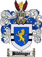 Biddinger coat of arms family crest download