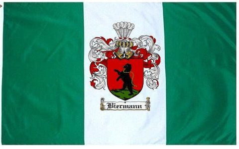 Biermann family crest coat of arms flag