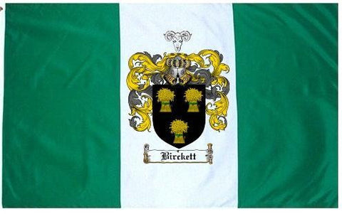 Birckett family crest coat of arms flag