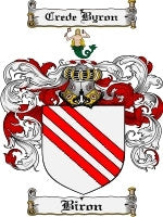 Biron coat of arms family crest download