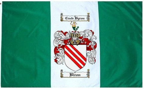 Biron family crest coat of arms flag