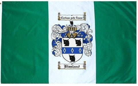 Bissland family crest coat of arms flag