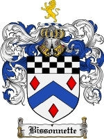 Bissonnette coat of arms family crest download