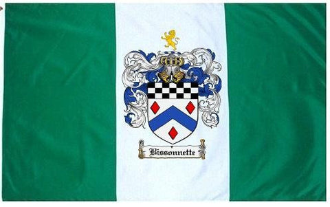 Bissonnette family crest coat of arms flag