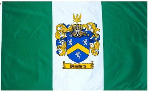 Blanchette family crest coat of arms flag