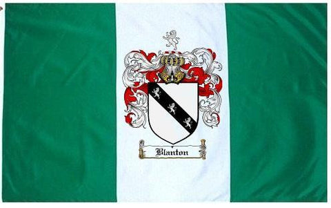 Blanton family crest coat of arms flag