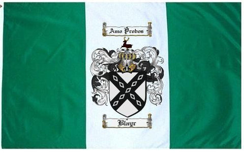 Blayr family crest coat of arms flag